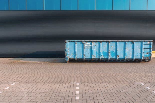 Roll-off dumpster on a job in the Chicago suburbs